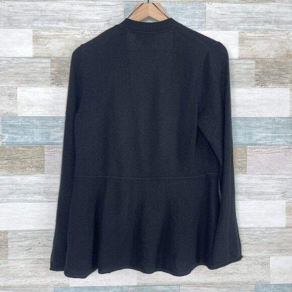 Charter Club 100% Cashmere Open Front Cardigan Sweater Black Womens Medium - Picture 4 of 6